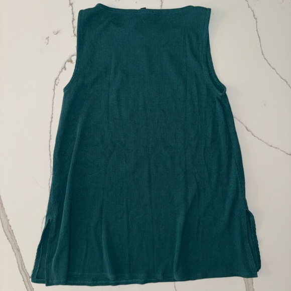 Eileen Fisher - Teal Sleeveless Dress / Tunic Top - Small Petite - Picture 3 of 3